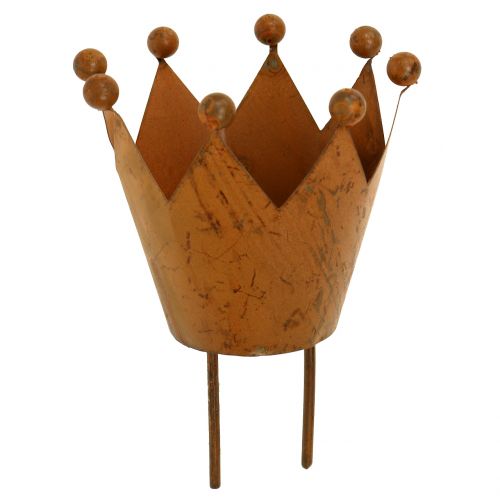 Windlicht Krone zum Stecken Rost Ø4cm H7cm