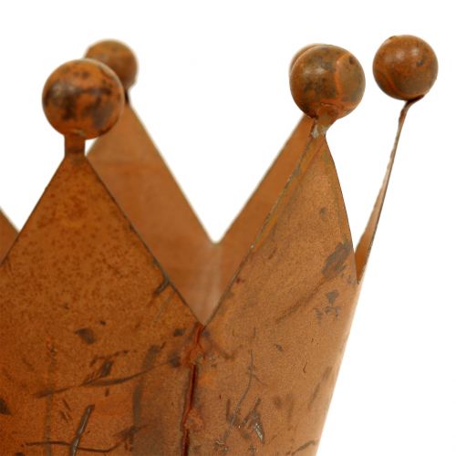 Floristik24 Windlicht Krone zum Stecken Rost Ø4cm H7cm