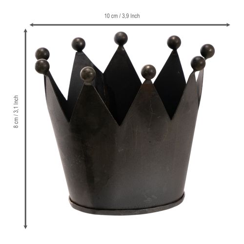Kleine Metallkrone Schwarz 10 cm für Tischdekoration | Floristik24.ch