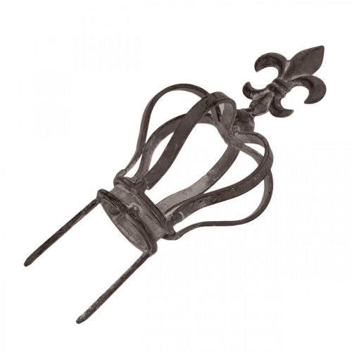 Floristik24 Gartendeko, Krone aus Metall, Dekostecker, Metalldeko Antik-Optik