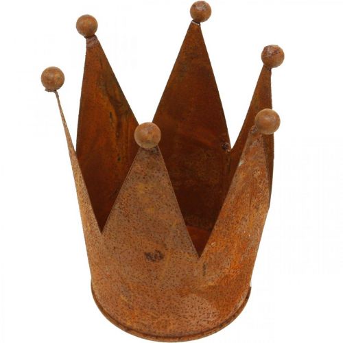 Floristik24 Krone aus Metall Rostdeko zum Bepflanzen Edelrost Ø10,5cm H13,5cm
