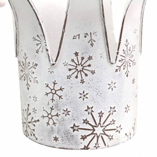 Floristik24 Krone Metall Weiß, Rost Ø13,5/17,5cm 2er-Set