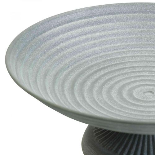 Floristik24 Deko Schale mit Fuß Metallschale Vintage H10,5cm Ø26cm