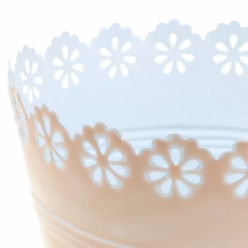 Floristik24 Übertopf Blütenornament Rosa Ø12,5cm H13,5cm