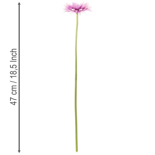 Künstliche Gerbera aus Kunststoff und Metall, Lila, 47 cm 6St | Floristik24.ch