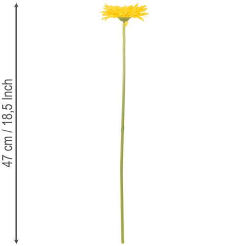 Künstliche Gerbera in Sonnengelb, 47 cm, Kunststoff und Metall 6St | Floristik24.ch