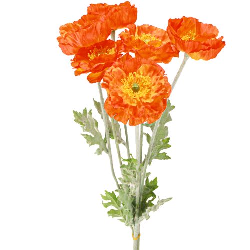 Floristik24 Künstliche Mohnblumen Sommerblumen Orange Ø7cm L78cm 3St