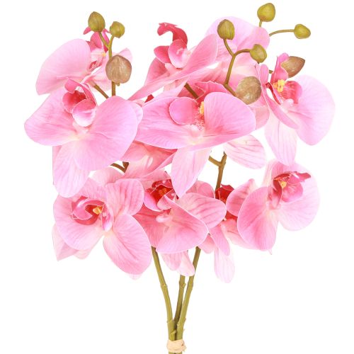 Künstliche Orchideen Pink Kunstblumen wie echt 56cm 3 St