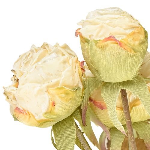 Artikel Künstliche Rosen verwelkt Drylook 9 Blüten Creme 69cm