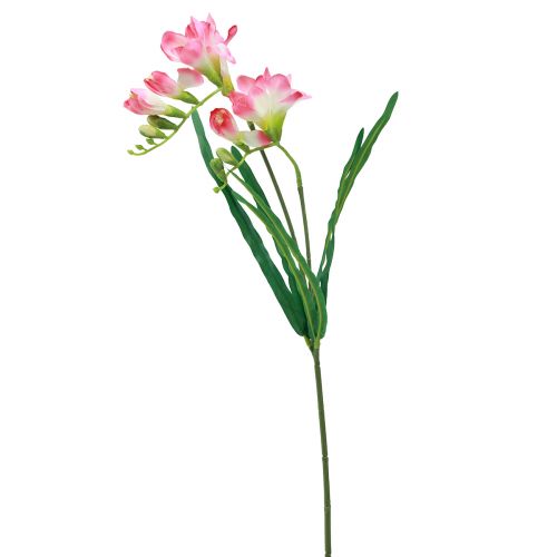 Floristik24 Künstliche Gartenblumen Freesie Pink 58cm
