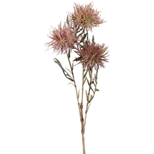 Künstliche Flockenblume Kunstblumen Herbst 3 Blüten Lila 48cm