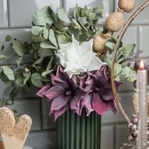 Floristik24 Künstliche Magnolie Weiß Kunstblume am Stiel Ø10cm Foam 6St