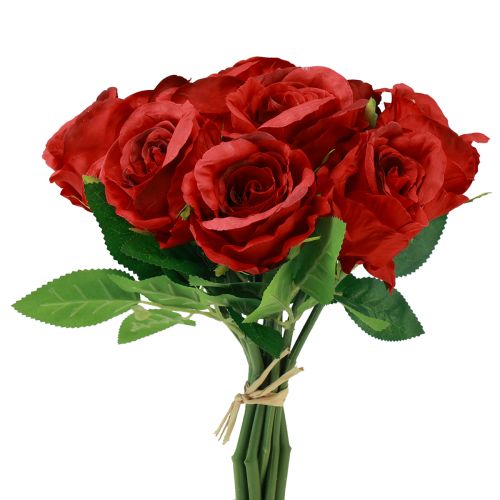 Floristik24 Künstliche Rosen im Bund Rot 30cm 10St