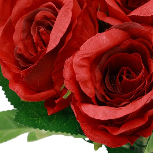 Artikel Künstliche Rosen im Bund Rot 30cm 10St