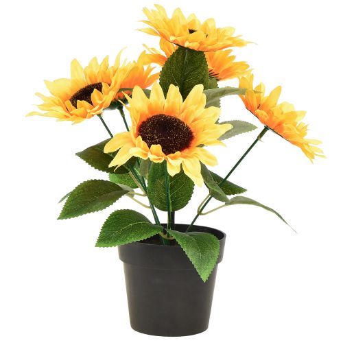 Künstliche Sonnenblume im Topf Seidenblume Sommerdeko H28cm