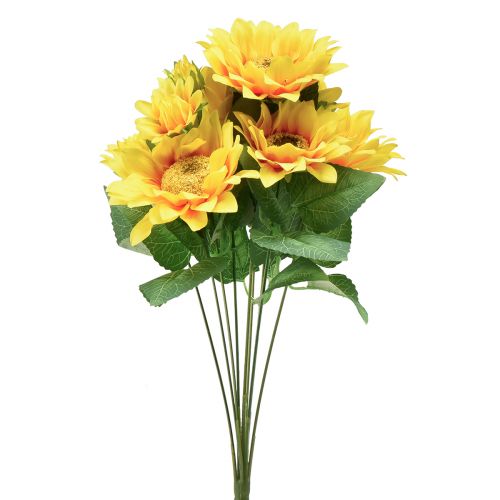 Künstliche Sonnenblumen Strauß Pick Gelb Orange 45cm