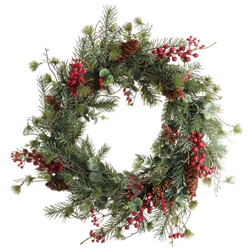 Floristik24 Künstlicher Adventskranz Rote Beeren Deko Kranz Ø45cm