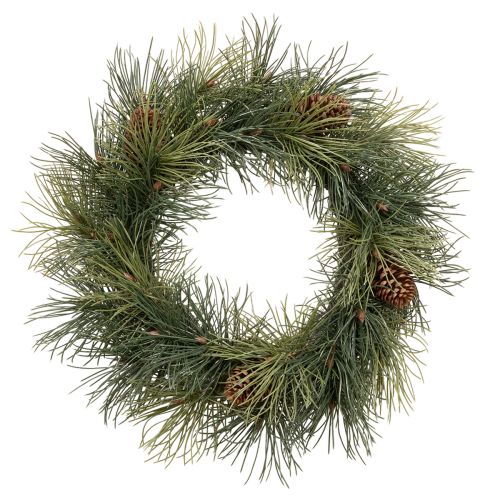 Künstlicher Kiefernkranz mit Zapfen 60 cm Grün