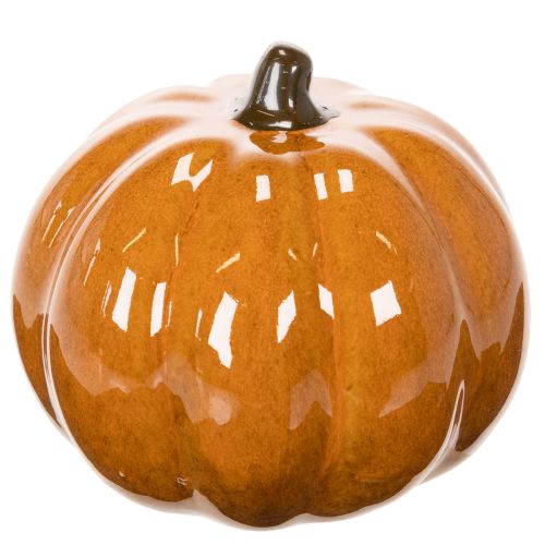 Keramikkürbis mit LED Beleuchtung 10cm Orange für Halloween | Floristik24.ch