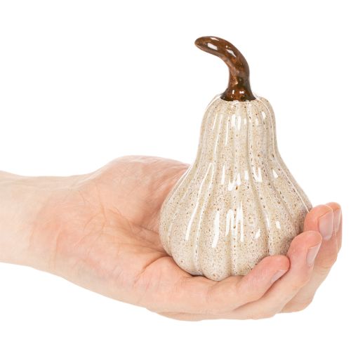Deko Kürbis aus Keramik 12 cm in Cremebeige | Floristik24.ch