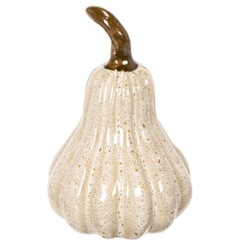 Deko Kürbis aus Keramik 12 cm in Cremebeige | Floristik24.ch