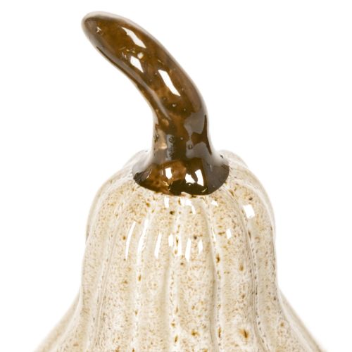 Deko Kürbis aus Keramik 12 cm in Cremebeige | Floristik24.ch