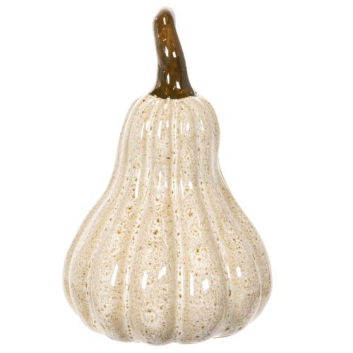 Deko Kürbis aus Keramik 12 cm in Cremebeige | Floristik24.ch