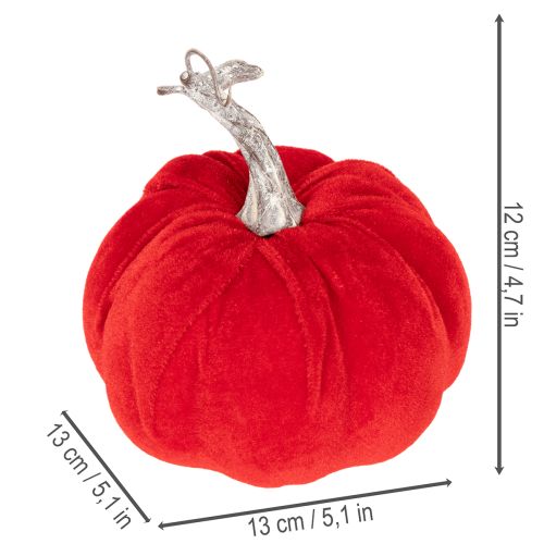 Set aus drei Stoff-Kürbissen in Orange, Gelb und Rot, 13 cm hoch, herbstliche Tischdekoration | Floristik24.ch