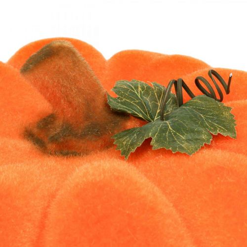 Artikel Kürbis Deko Orange groß Beflockte Herbstdeko Ø30cm