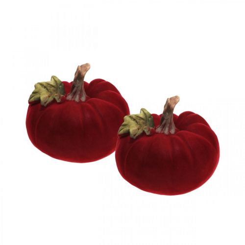 Floristik24 Deko Kürbis Rot Tischdeko Herbst Polyresin 10,5×9cm 2St