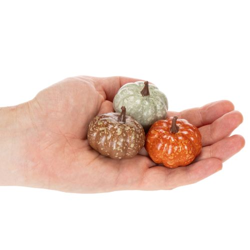 Mini Kürbis Deko Set, 24-teilig, 4 cm, Kunststoff, Herbstfarben | Floristik24.ch