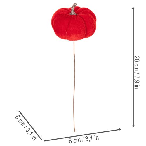Deko-Kürbis aus Samt am Draht Dreifarbig 8cm Set 9 Stück für Herbstdeko | Floristik24.ch