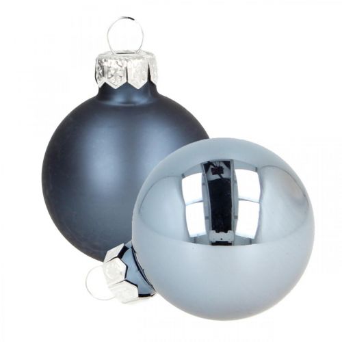 Floristik24 Weihnachtskugeln Glas Blau Glaskugel Matt/Glänzend Ø4cm 60St