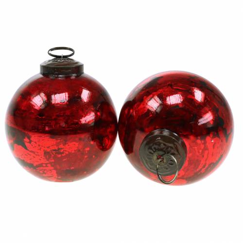 Christbaumschmuck Weihnachtskugel Glas Rot Ø10cm 4St | Floristik24.ch