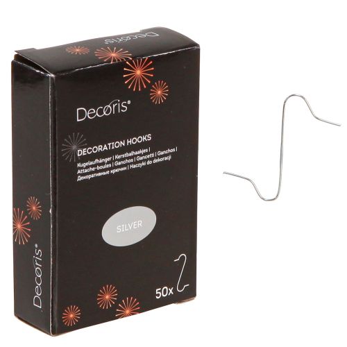 Floristik24 Kugelaufhänger Silber Aufhänger Weihnachtskugeln 35mm 50 St