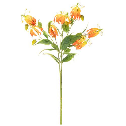 Künstliche Gloriosa-Blumen Orange mit Langen Stielen 80 cm 3 Stück | Floristik24.ch