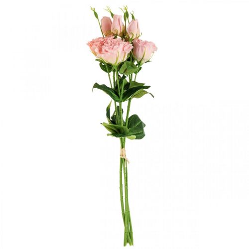 Floristik24 Kunstblumen Lisianthus Rosa künstlich Seidenblumen 50cm 5 St