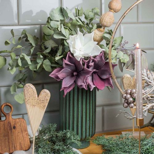 Floristik24 Kunstblume Magnolie Lila Foam Blume Ø10cm 6St