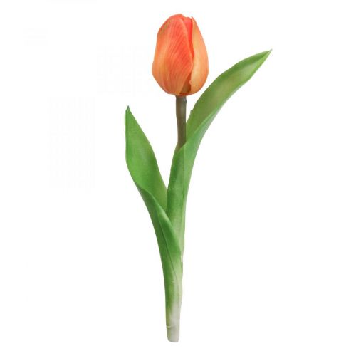 Floristik24 Kunstblume Tulpe Orange Real Touch Frühlingsblume H21cm