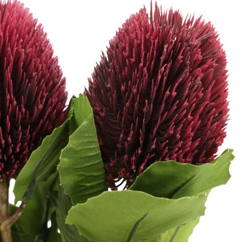 Artikel Kunstblumen, Banksia, Proteaceae Weinrot L58cm H6cm 3St