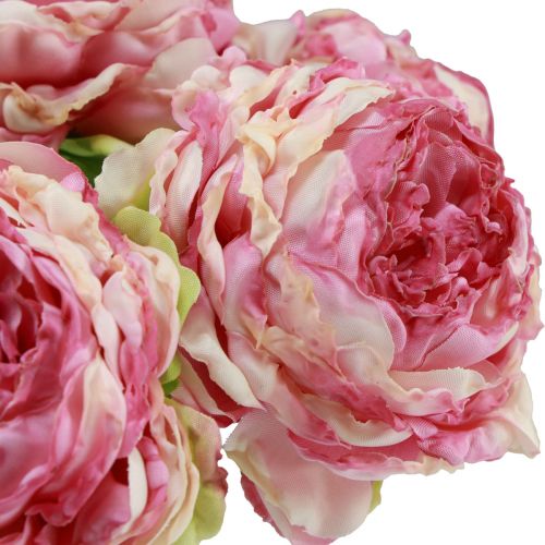 Floristik24 Kunstblumen Deko Künstliche Pfingstrosen Rosa Antik 27cm 7 St