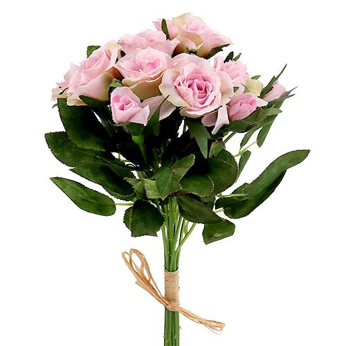 Floristik24 Kunstblumen Rosenstrauß Rosa L26cm 3St