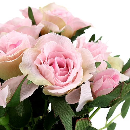 Floristik24 Kunstblumen Rosenstrauß Rosa L26cm 3St