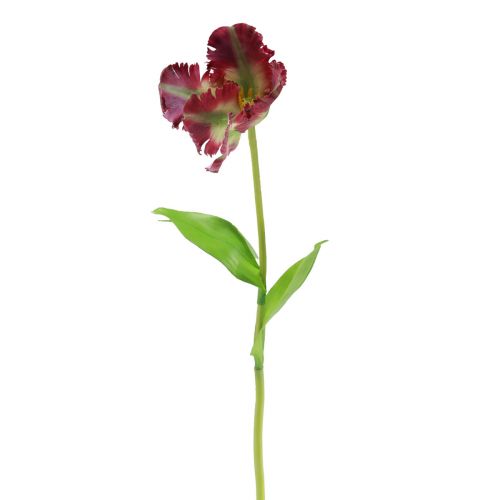 Floristik24 Kunstblume Papageientulpe künstlich Deko Tulpe Lila 63cm