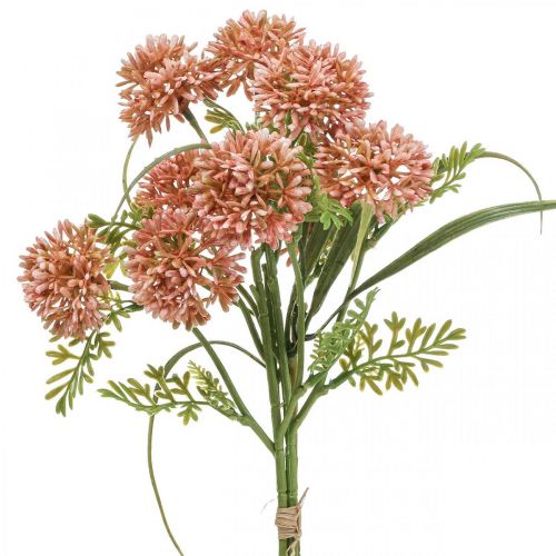 Kunstblumen Rosa Allium Deko Zierlauch 34cm 3St im Bund