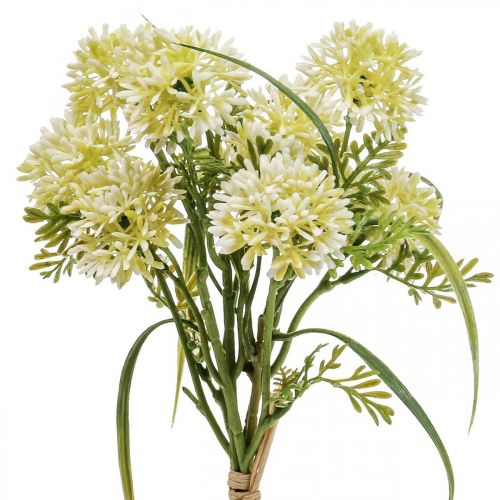 Kunstblumen Weiß Allium Deko Zierlauch 34cm 3St im Bund
