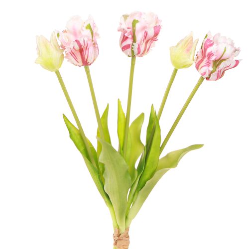 Kunstblumenstrauß 5 Papageientulpen Künstliche Tulpen 40cm