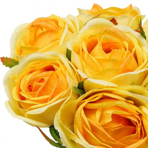 Artikel Kunstrosen Gelb Künstliche Rosen Seidenblumen 28cm 7St