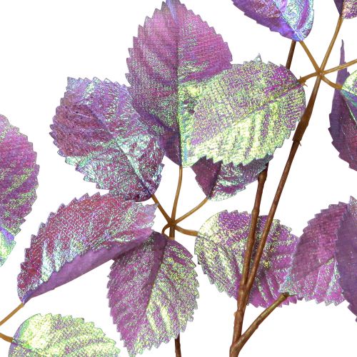 Floristik24 Kunstzweig Blätter Deko Violett Metallic L103cm 2St