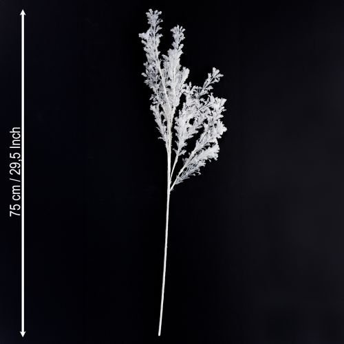 Floristik24 Kunstzweig gefrostet Dekozweig Winterdeko Weiß 78cm 2St
